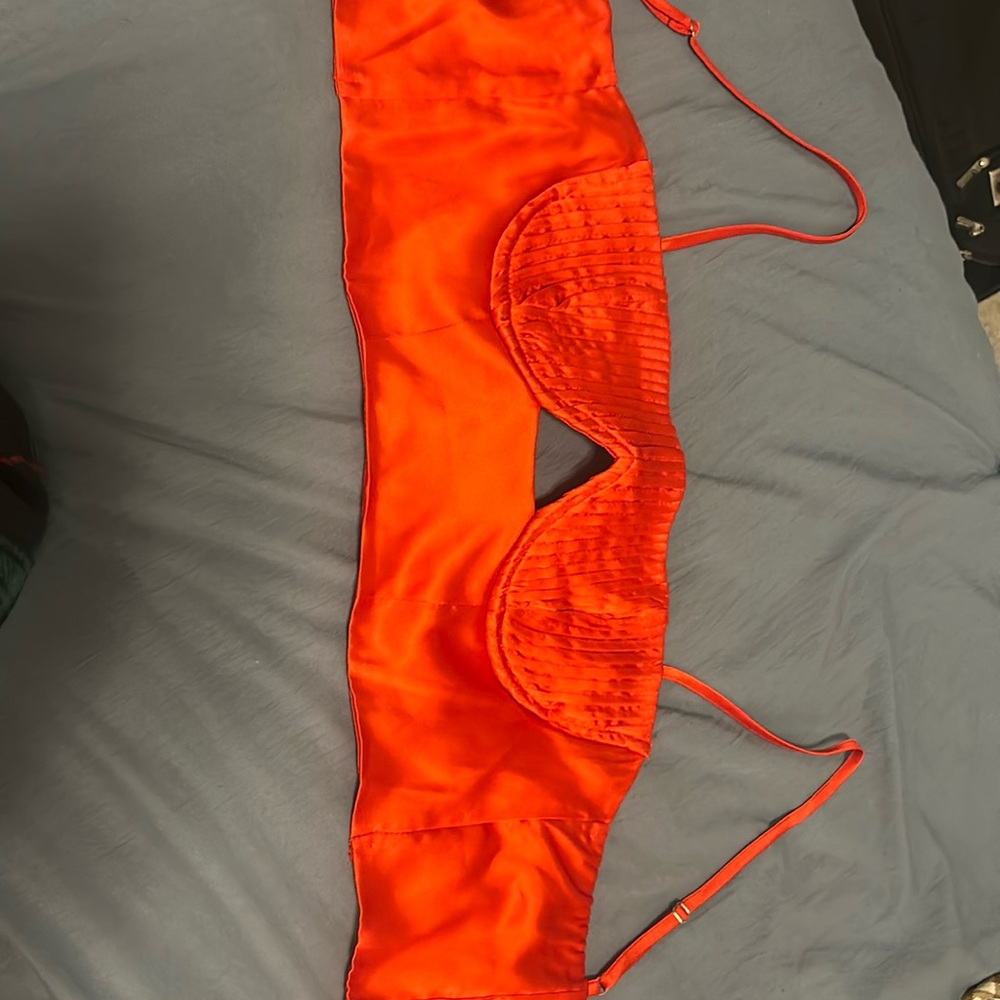 Red hello molly silk tank